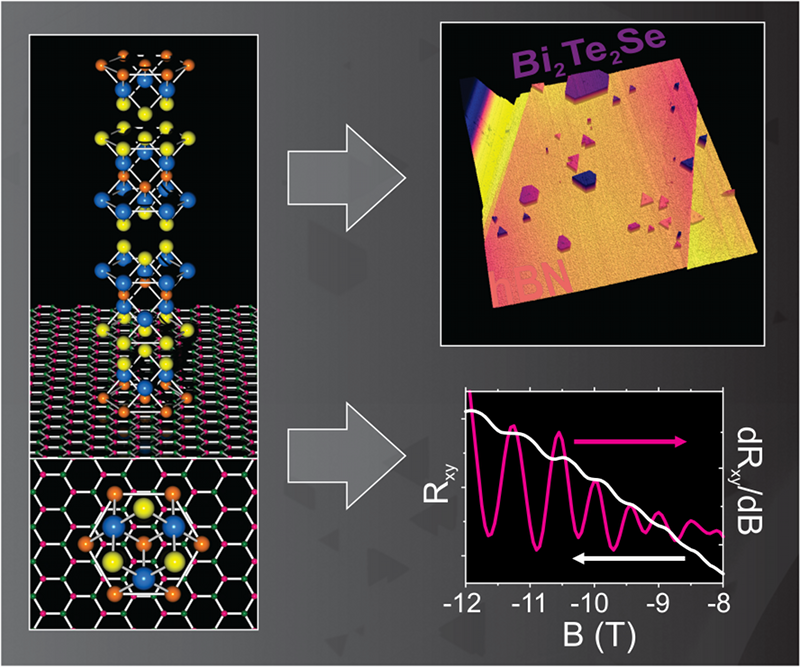 High mobility Bi<sub>2</sub>Te<sub>2</sub>Se Platelets on h-Boron Nitride