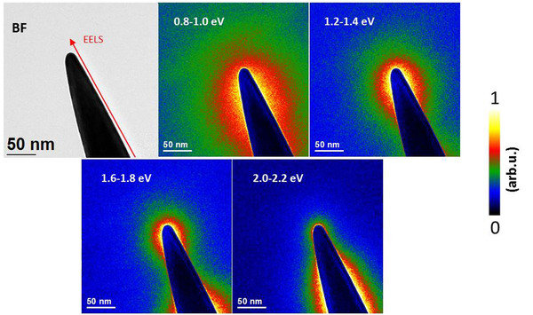Investigation of plasmonic modes of gold tapers by EFTEM and EELS