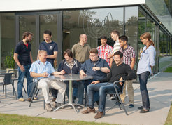 The Smetions in front of the new precision lab (September 2012).