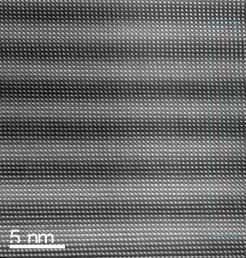Fig. 1: High resolution TEM image from (4uc/4uc)10 LaNiO3-LaAlO3 superlatice