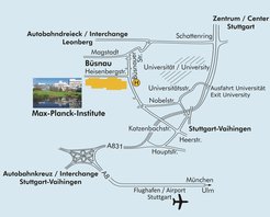 By Car: At Autobahnkreuz Stuttgart (the Stuttgart motorway interchange, exit 51, Vaihingen). Take the A831, direction «Stuttgart-Mitte». Leave at the «Universität» exit. At the traffic lights on the bridge, turn left, direction «Universität». Follow Universitätsstraße, then turn right into Nobelstraße. At the end of Nobelstraße (roundabout), turn right into Büsnauer Straße (first exit).Public transport from Stuttgart Main Station: Take lines S1, S2 or S3 of the Underground («S-Bahn»), in the direction of «Herrenberg» or «Flughafen». Get off at Vaihingen. Change to bus line 81 (direction «Büsnau») and get off at «Max-Planck-Institute».At Vaihingen station you can also take a taxi to the «Max-Planck-Institute»).Public transport from Stuttgart Airport: Take lines S2 or S3 of the Underground («S-Bahn»), directions «Schorndorf» or «Backnang». Get off at Vaihingen. Change to bus line 81 (direction «Büsnau») and get off at «Max-Planck-Institute».At Vaihingen station you can also take a taxi to the «Max-Planck-Institute»).