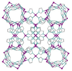 Filigree cages: Using a variant of powder X-ray diffraction co-developed by scientists at the Max Planck Institute for Solid State Research, an international team has discovered a previously unknown structure of the metal-organic framework compound ZIF-8. The researchers named the new structure katsenite.