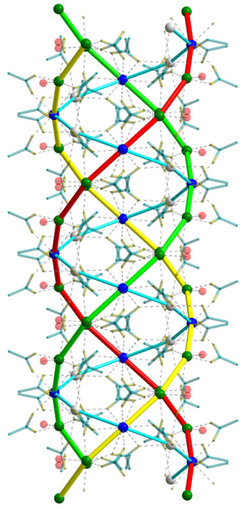Salt with an unusual structure: as Max Planck researchers have established, the calcium acetate hemihydrate that makes up the efflorescences on Torretti’s “Adoration of the Shepherds” crystallizes into a triple helix, such as that also formed by collagen.