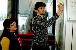 Phillip discussing theory with his colleague