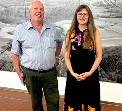Eva during her recent visit to the institute.