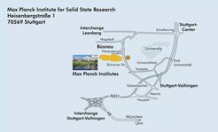 Map showing the way to MPI FKF by car