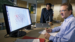 Searching for new types of order: Roderich Moessner and his colleague V. Ravi Chandra look at a model of the spin ice lattice.
