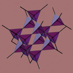 Holmium oder Dysprosium, titanium and oxygen combine to form a network of tetrahedra which results in a spin ice.